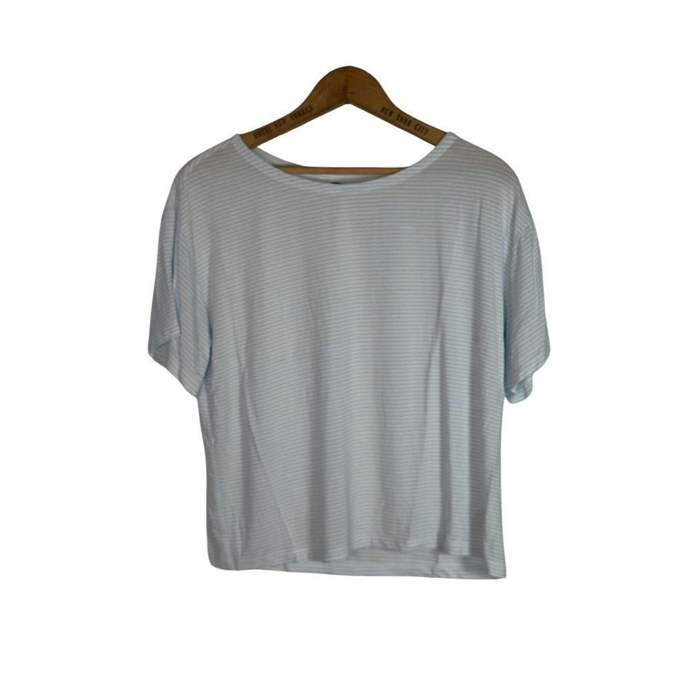 Old Navy Striped T Shirt Light Blue Womens Regular Small
